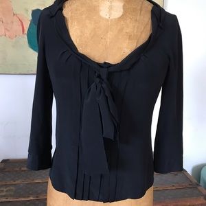 Prada black silk blouse